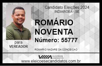 Candidato ROMÁRIO NOVENTA 2024 - INDIAROBA - Eleições