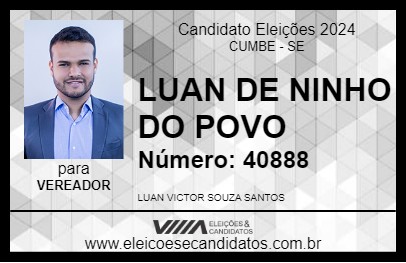 Candidato LUAN DE NINHO DO POVO 2024 - CUMBE - Eleições