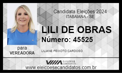 Candidato LILI DE OBRAS 2024 - ITABAIANA - Eleições