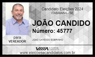 Candidato JOÃO CANDIDO 2024 - ITABAIANA - Eleições