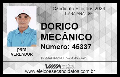 Candidato DORICO MECÂNICO 2024 - ITABAIANA - Eleições