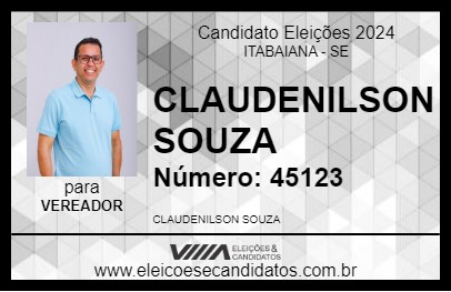 Candidato CLAUDENILSON SOUZA 2024 - ITABAIANA - Eleições