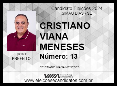 Candidato CRISTIANO VIANA MENESES 2024 - SIMÃO DIAS - Eleições