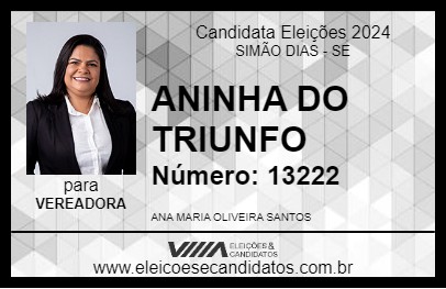 Candidato ANINHA DO TRIUNFO 2024 - SIMÃO DIAS - Eleições