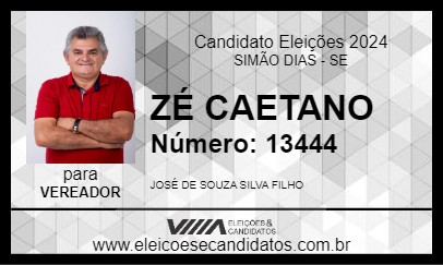 Candidato ZÉ CAETANO 2024 - SIMÃO DIAS - Eleições