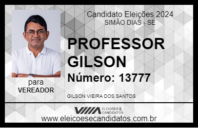 Candidato PROFESSOR GILSON 2024 - SIMÃO DIAS - Eleições