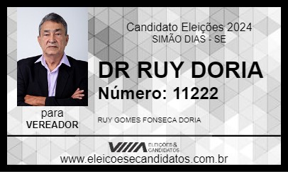 Candidato DR RUY DORIA 2024 - SIMÃO DIAS - Eleições