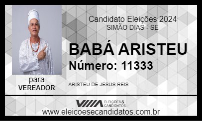 Candidato BABÁ ARISTEU 2024 - SIMÃO DIAS - Eleições