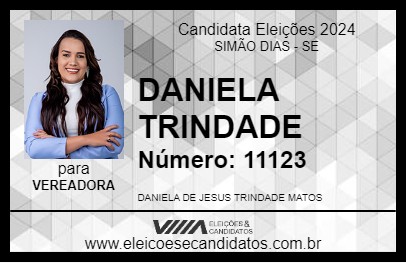 Candidato DANIELA TRINDADE 2024 - SIMÃO DIAS - Eleições