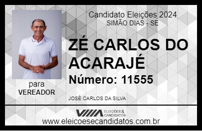 Candidato ZÉ CARLOS DO ACARAJÉ 2024 - SIMÃO DIAS - Eleições