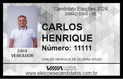 Candidato CARLOS HENRIQUE 2024 - SIMÃO DIAS - Eleições