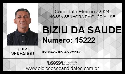 Candidato BIZIU DA SAUDE 2024 - NOSSA SENHORA DA GLÓRIA - Eleições