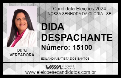 Candidato DIDA DESPACHANTE 2024 - NOSSA SENHORA DA GLÓRIA - Eleições