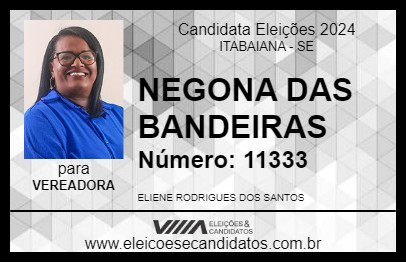 Candidato NEGONA DAS BANDEIRAS 2024 - ITABAIANA - Eleições