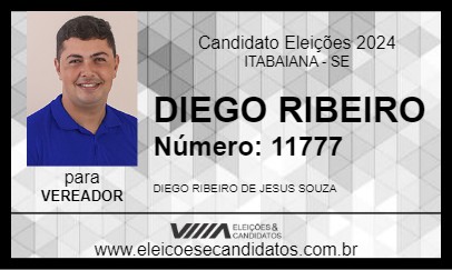 Candidato DIEGO RIBEIRO 2024 - ITABAIANA - Eleições