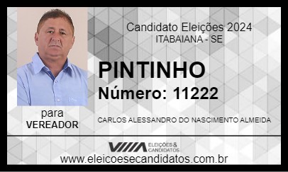 Candidato PINTINHO 2024 - ITABAIANA - Eleições