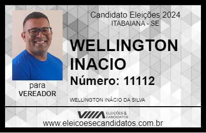 Candidato WELLINGTON INACIO 2024 - ITABAIANA - Eleições