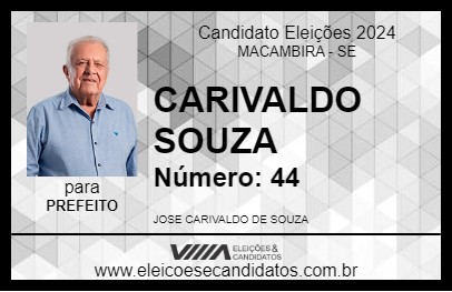 Candidato CARIVALDO SOUZA 2024 - MACAMBIRA - Eleições