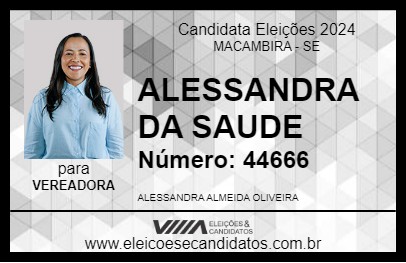 Candidato ALESSANDRA DA SAUDE 2024 - MACAMBIRA - Eleições