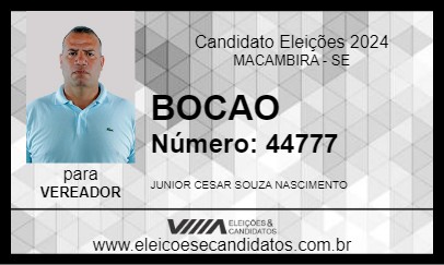 Candidato BOCAO 2024 - MACAMBIRA - Eleições