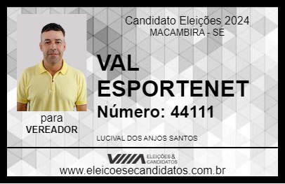 Candidato VAL ESPORTENET 2024 - MACAMBIRA - Eleições