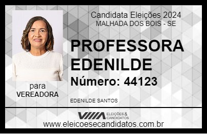 Candidato PROFESSORA EDENILDE 2024 - MALHADA DOS BOIS - Eleições