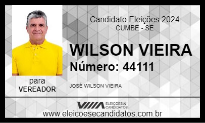 Candidato WILSON VIEIRA 2024 - CUMBE - Eleições