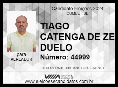 Candidato TIAGO CATENGA DE ZE DUELO 2024 - CUMBE - Eleições