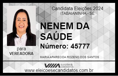 Candidato NENEM DA SAÚDE 2024 - ITABAIANINHA - Eleições