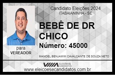 Candidato BEBÊ DE DR CHICO 2024 - ITABAIANINHA - Eleições