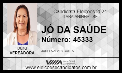 Candidato JÓ DA SAÚDE 2024 - ITABAIANINHA - Eleições