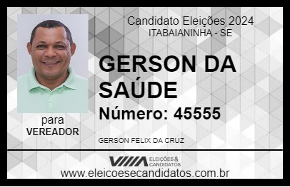 Candidato GERSON DA SAÚDE 2024 - ITABAIANINHA - Eleições