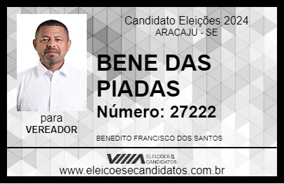 Candidato BENE DAS PIADAS 2024 - ARACAJU - Eleições