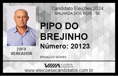 Candidato PIPO DO BREJINHO 2024 - MALHADA DOS BOIS - Eleições