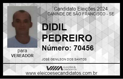 Candidato DIDIL PEDREIRO 2024 - CANINDÉ DE SÃO FRANCISCO - Eleições