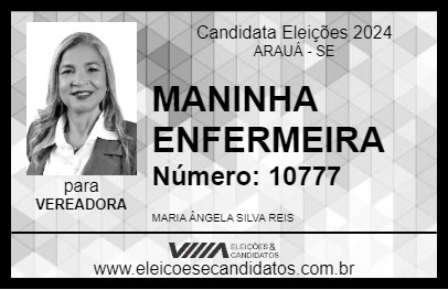 Candidato MANINHA ENFERMEIRA 2024 - ARAUÁ - Eleições