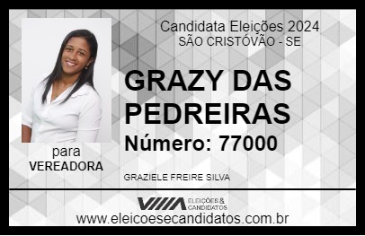 Candidato GRAZY DAS PEDREIRAS 2024 - SÃO CRISTÓVÃO - Eleições