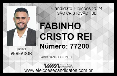 Candidato FABINHO CRISTO REI 2024 - SÃO CRISTÓVÃO - Eleições