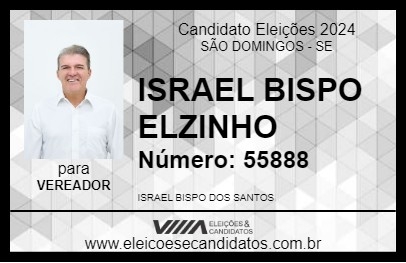 Candidato ISRAEL BISPO ELZINHO 2024 - SÃO DOMINGOS - Eleições