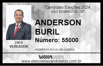 Candidato ANDERSON BURIL 2024 - SÃO DOMINGOS - Eleições