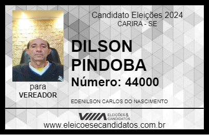 Candidato DILSON PINDOBA 2024 - CARIRA - Eleições