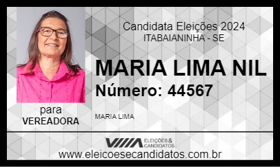 Candidato MARIA LIMA NIL 2024 - ITABAIANINHA - Eleições