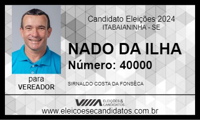 Candidato NADO DA ILHA 2024 - ITABAIANINHA - Eleições