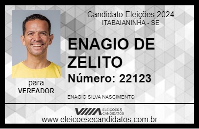 Candidato ENAGIO DE ZELITO 2024 - ITABAIANINHA - Eleições