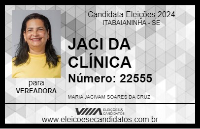 Candidato JACI DA CLÍNICA 2024 - ITABAIANINHA - Eleições