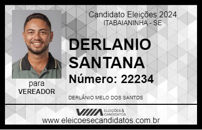 Candidato DERLANIO SANTANA 2024 - ITABAIANINHA - Eleições