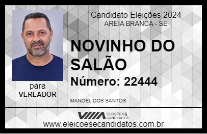 Candidato NOVINHO DO SALÃO 2024 - AREIA BRANCA - Eleições