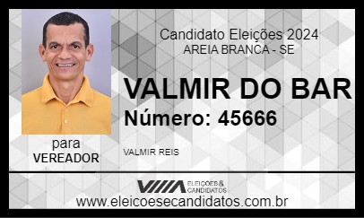 Candidato VALMIR DO BAR 2024 - AREIA BRANCA - Eleições