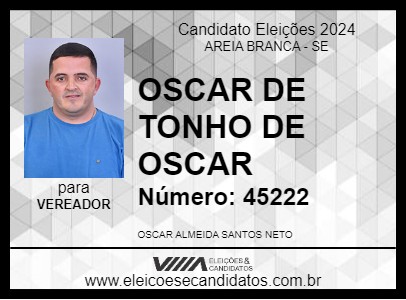 Candidato OSCAR DE TONHO DE OSCAR 2024 - AREIA BRANCA - Eleições