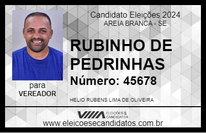 Candidato RUBINHO DE PEDRINHAS 2024 - AREIA BRANCA - Eleições